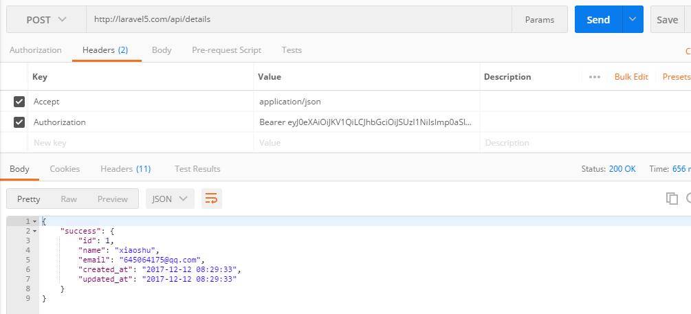 laraver5.4 api接口配置 laravel/passport
